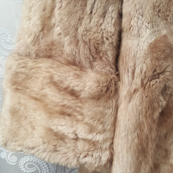 Genuine Muskrat Long Fur Coat Large Tan Women's - Picture 3 of 7